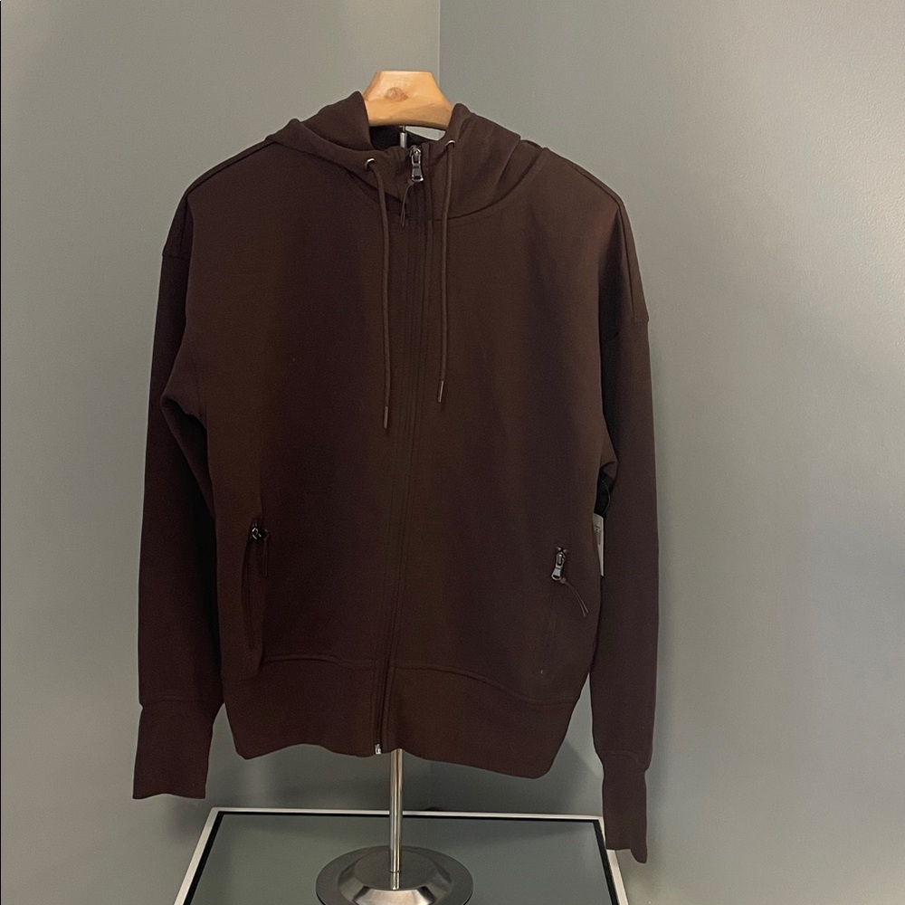 Old Navy active dynamic fleece Brown Zip-Up Sweatshirt jacket medium tall nwt